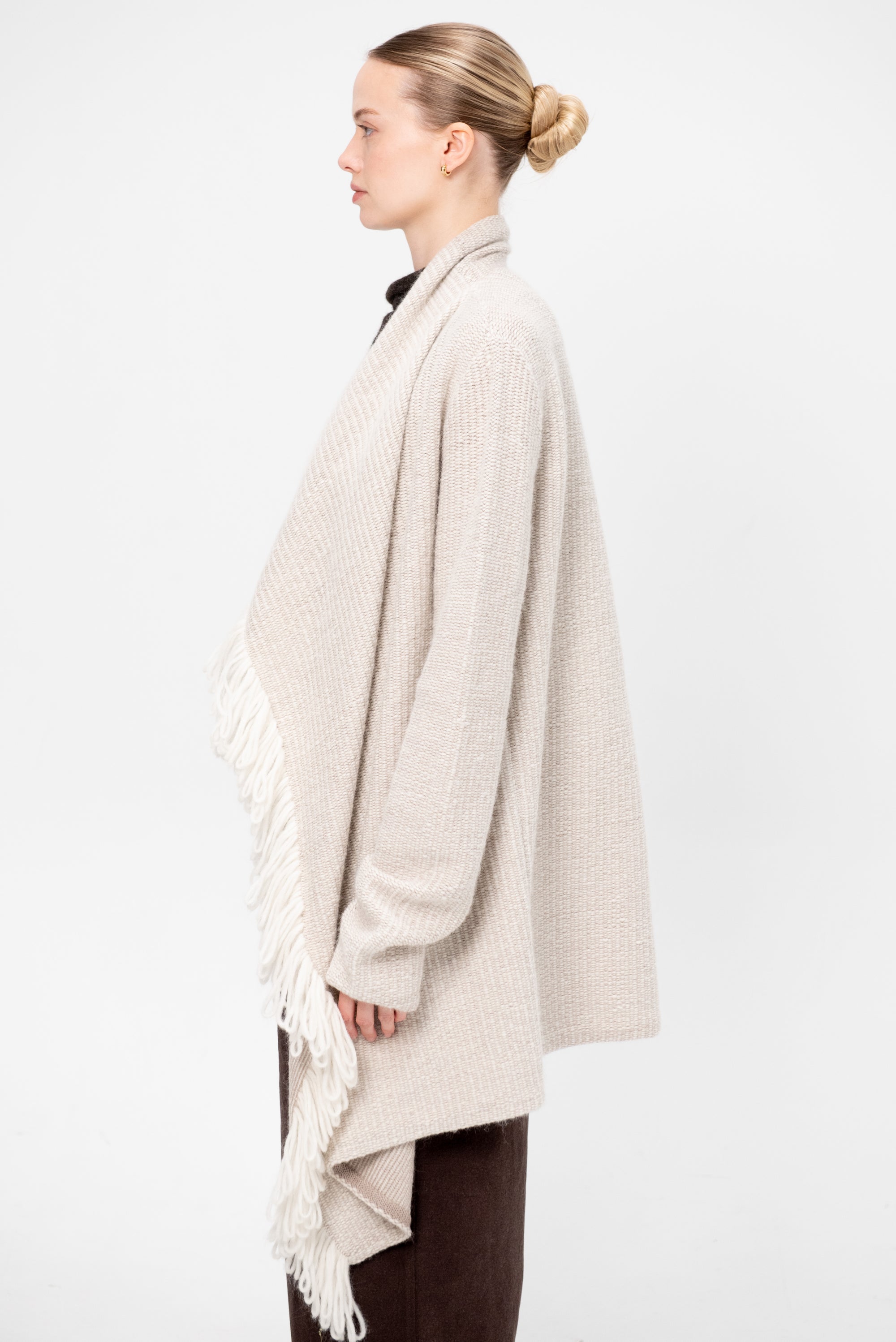 Knitweave Coat, Raw White
