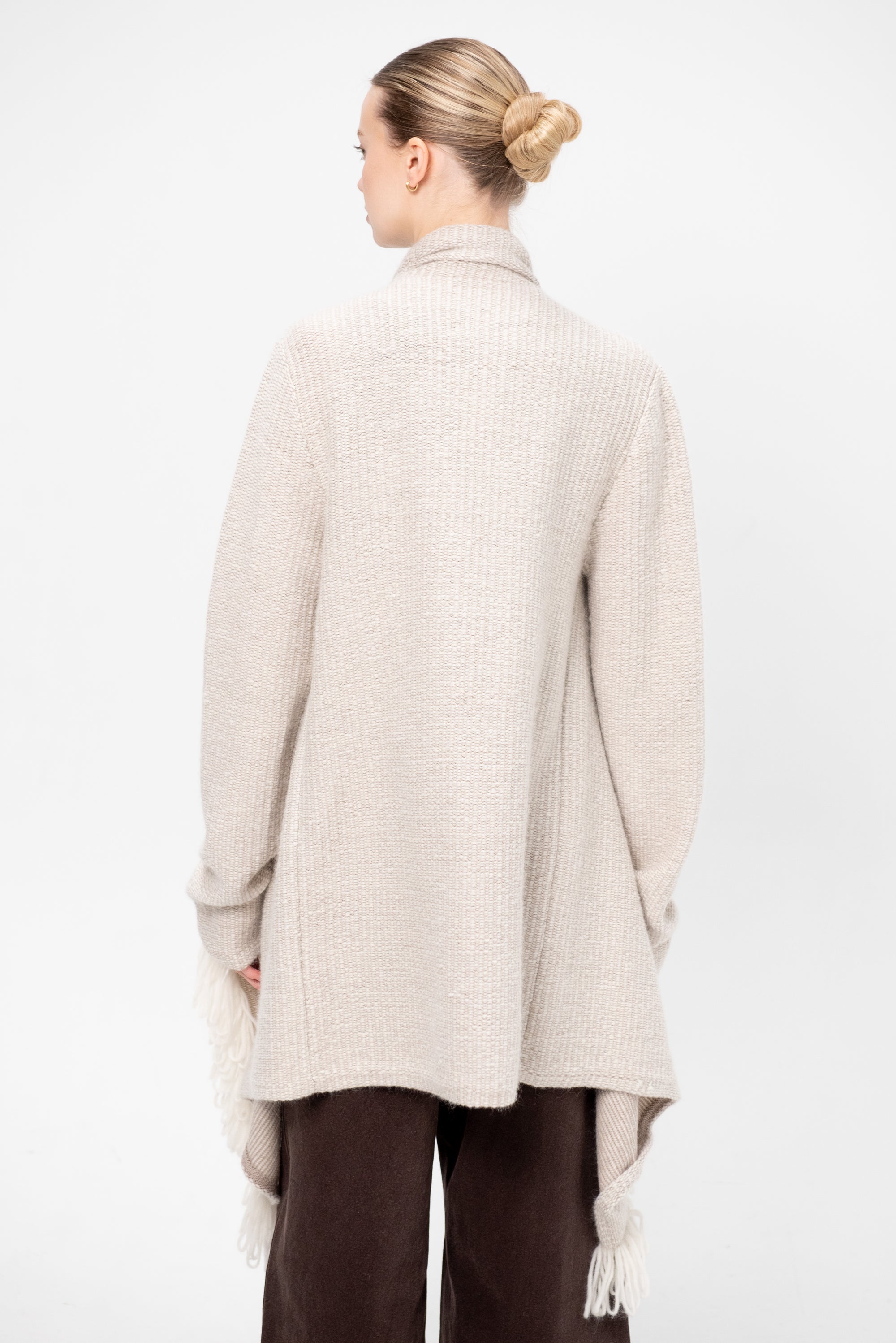 Knitweave Coat, Raw White
