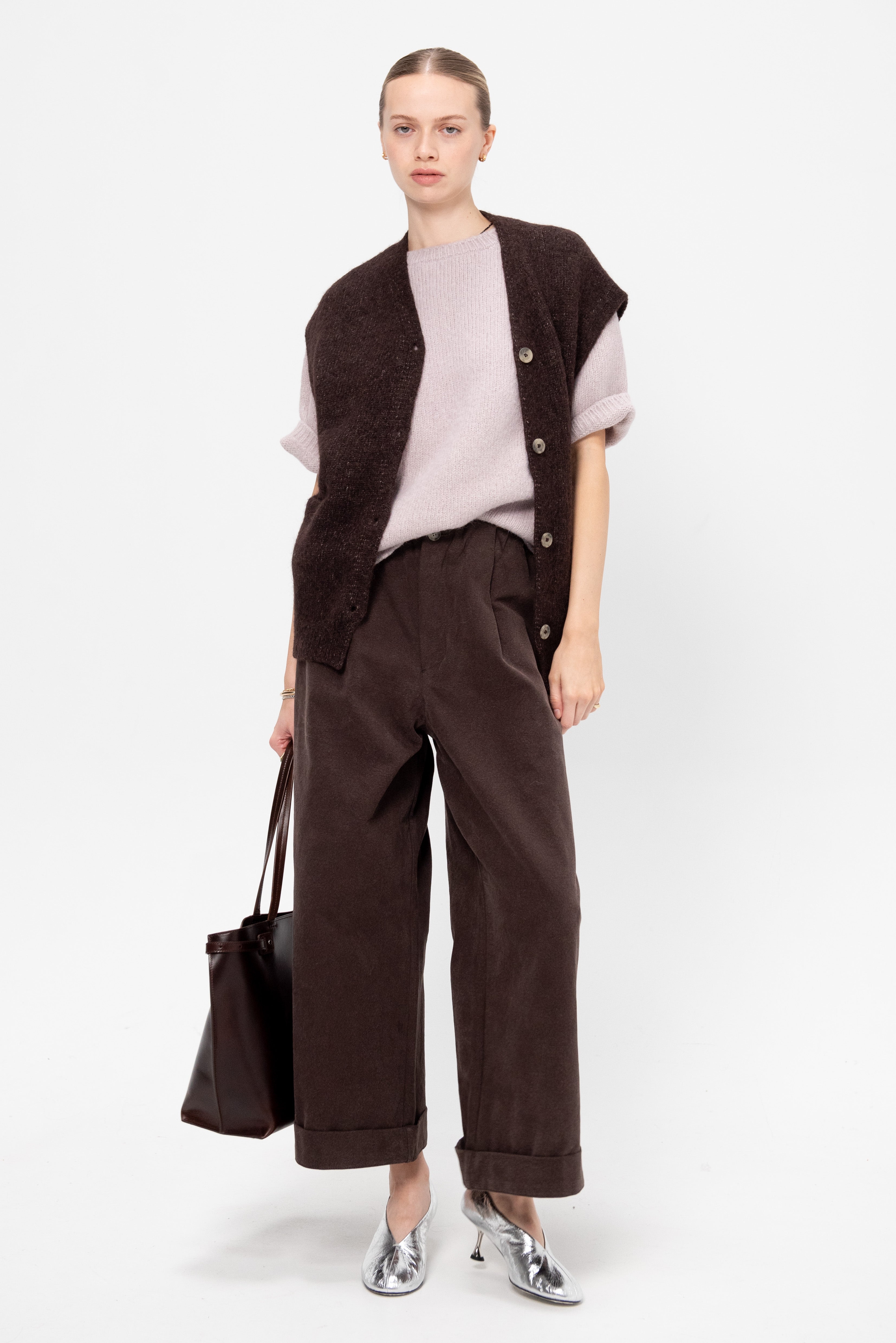 【新品】LAUREN MANOOGIAN リネン混ニット38 キナリ色 Lauren Manoogian Loft V-Neck, Lavender – Glasswing