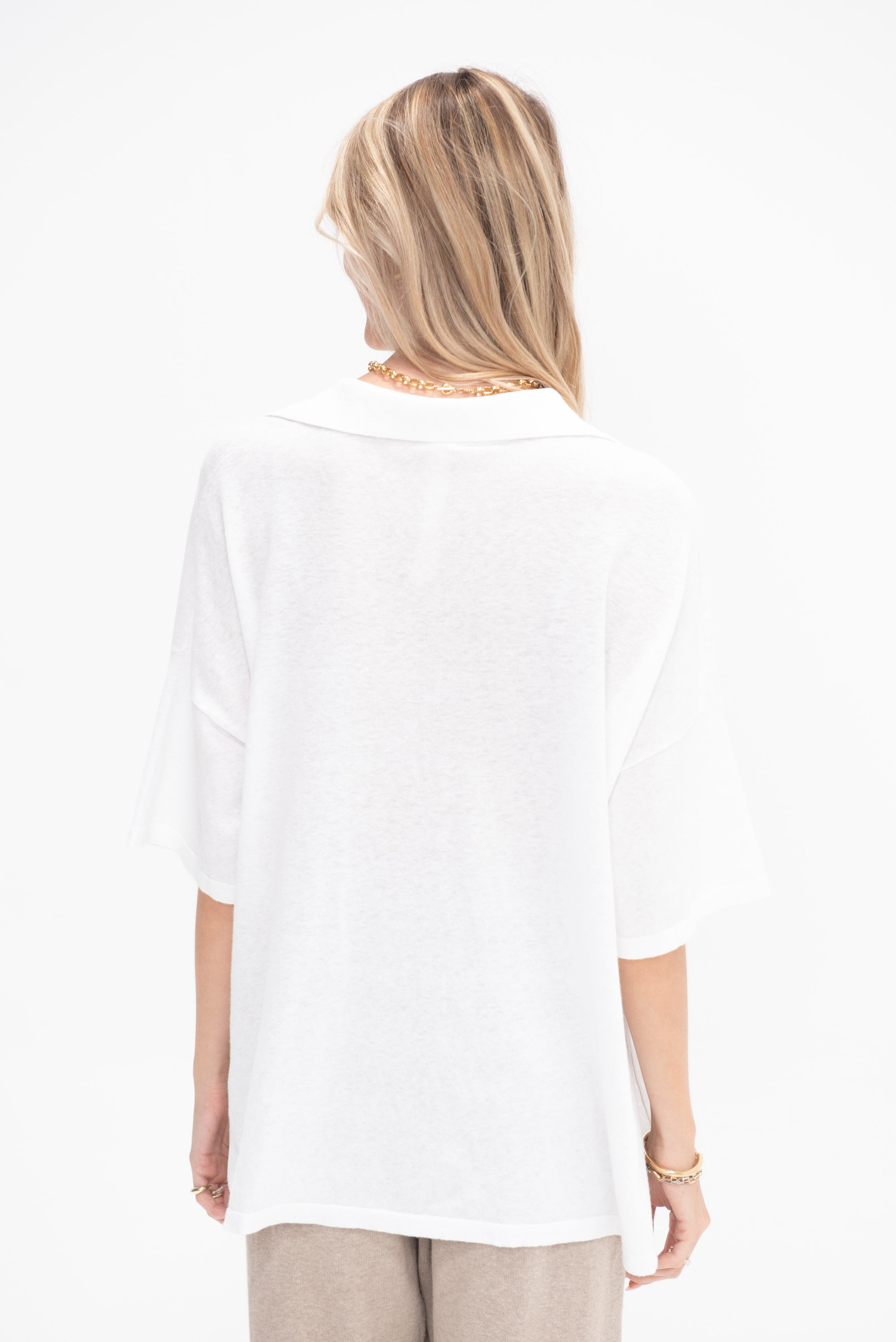 Oversize Polo, White