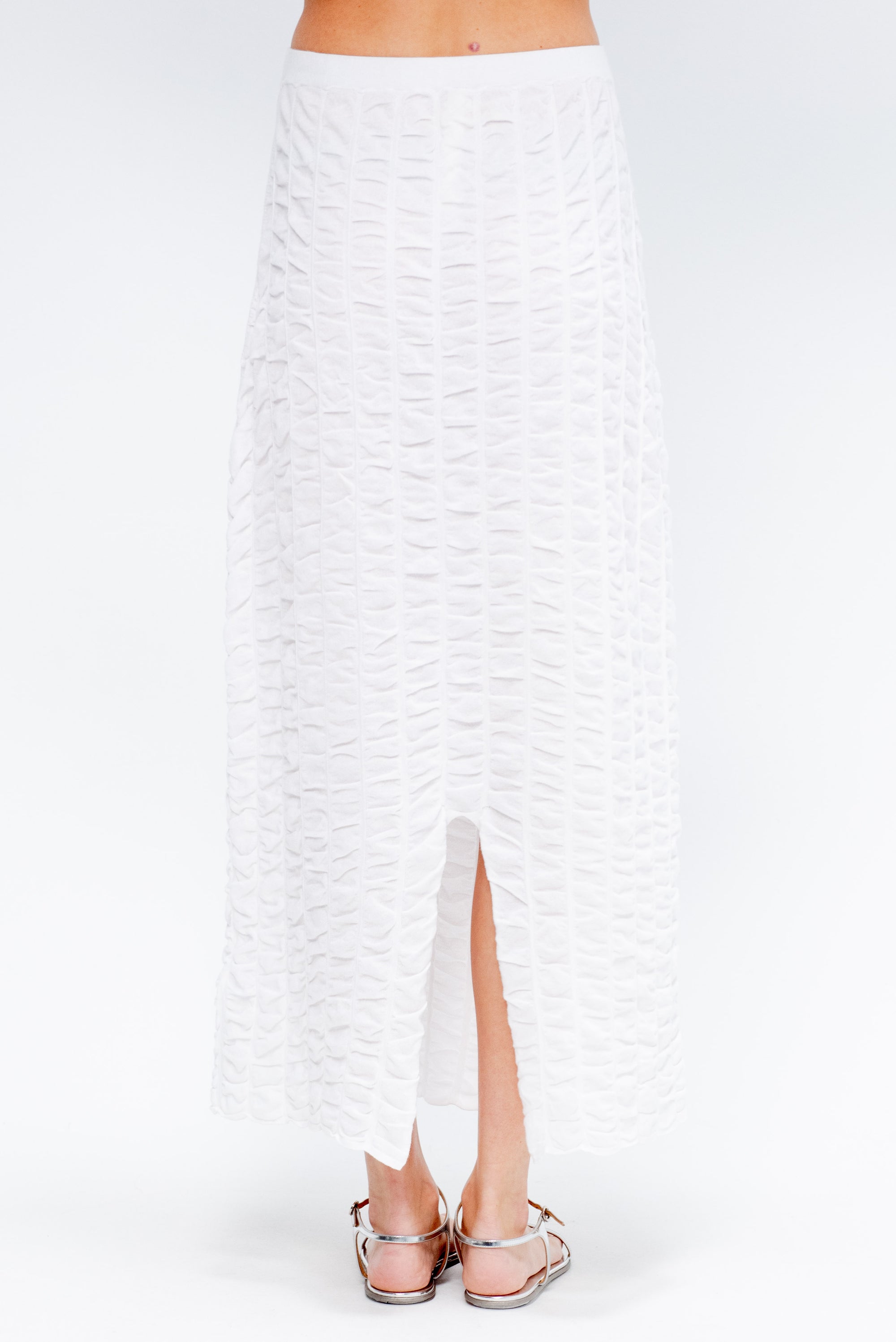Ruche Skirt, White