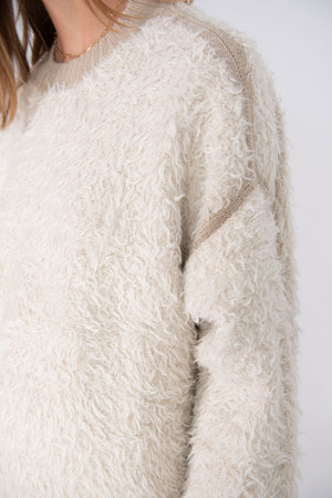 Lauren Manoogian - Sherpa Crewneck, Raw White & Antique