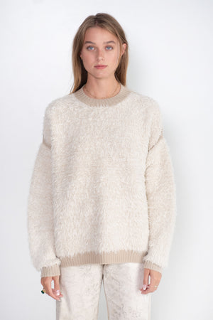 Lauren Manoogian - Sherpa Crewneck, Raw White & Antique