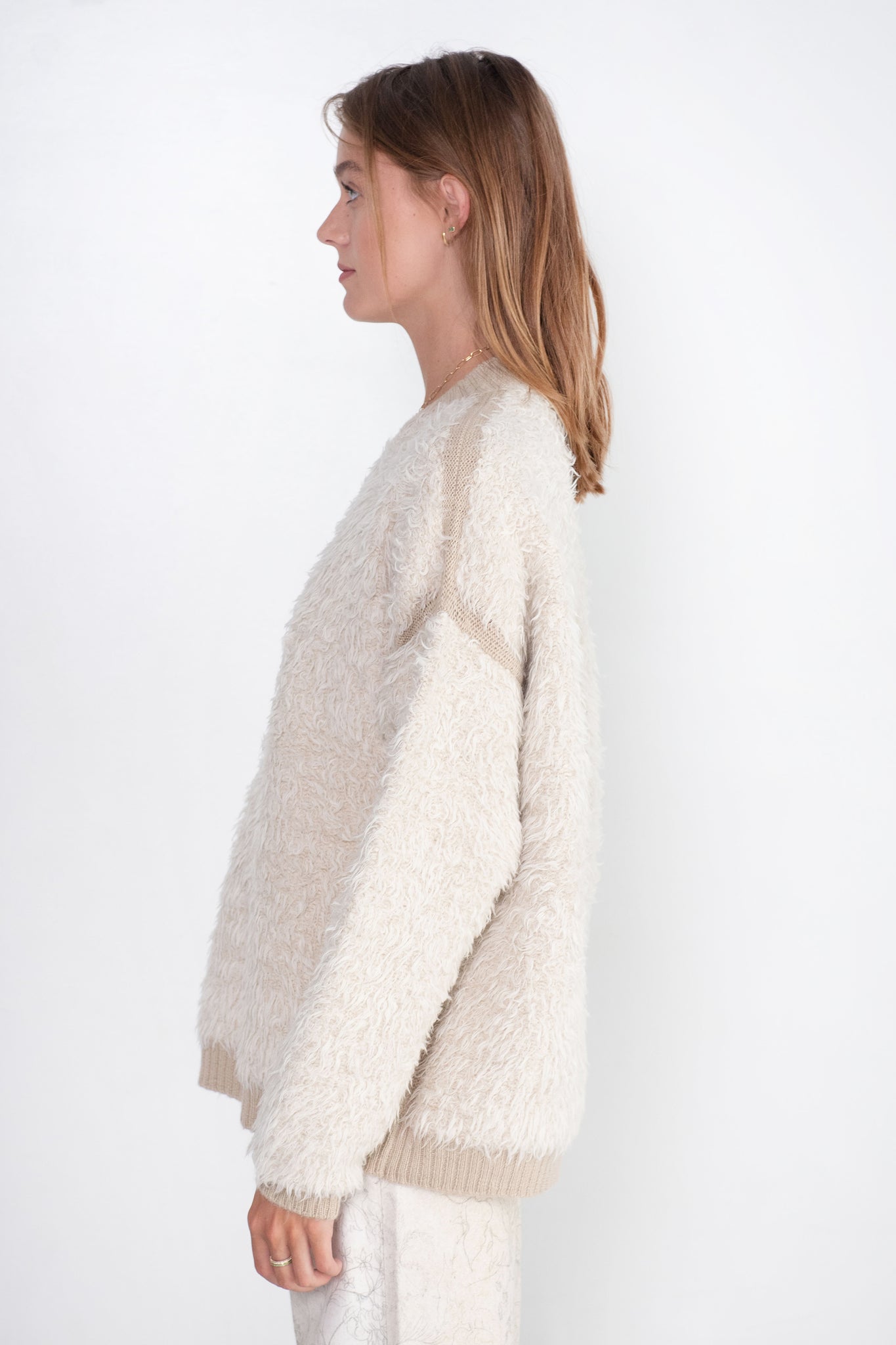 Lauren Manoogian - Sherpa Crewneck, Raw White & Antique