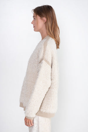 Lauren Manoogian - Sherpa Crewneck, Raw White & Antique