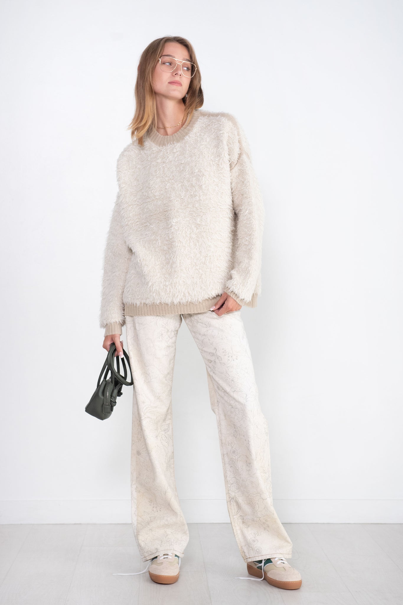 Lauren Manoogian - Sherpa Crewneck, Raw White & Antique