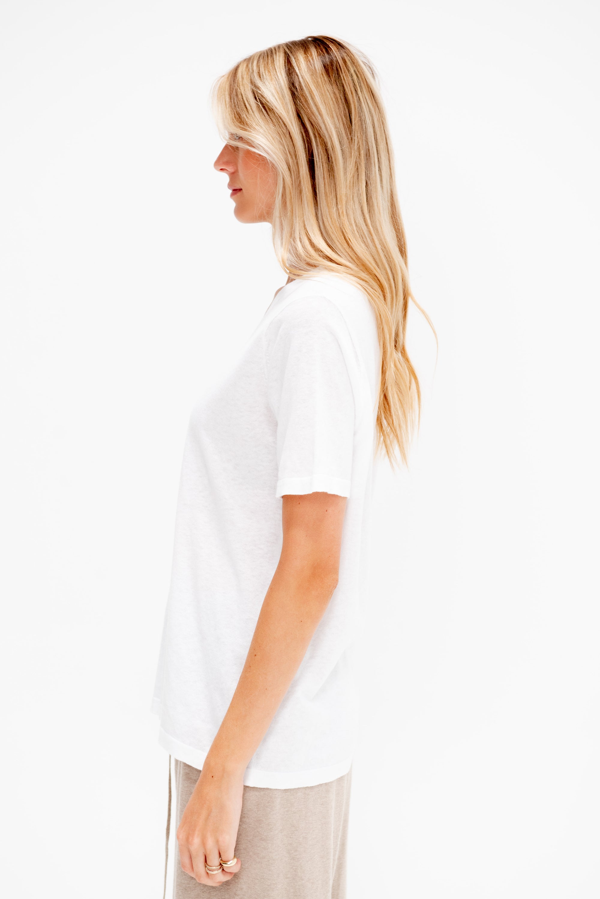 Scoopneck Tee, White