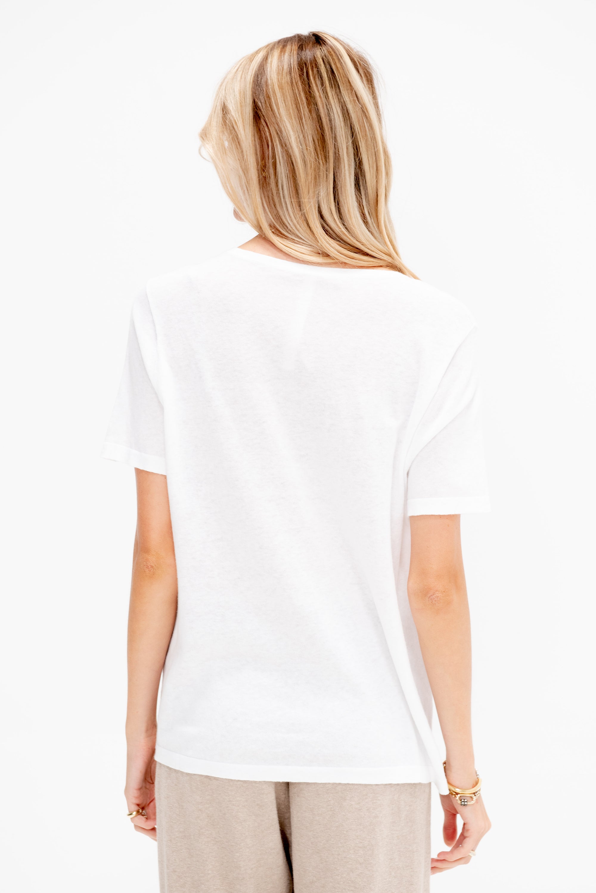 Scoopneck Tee, White