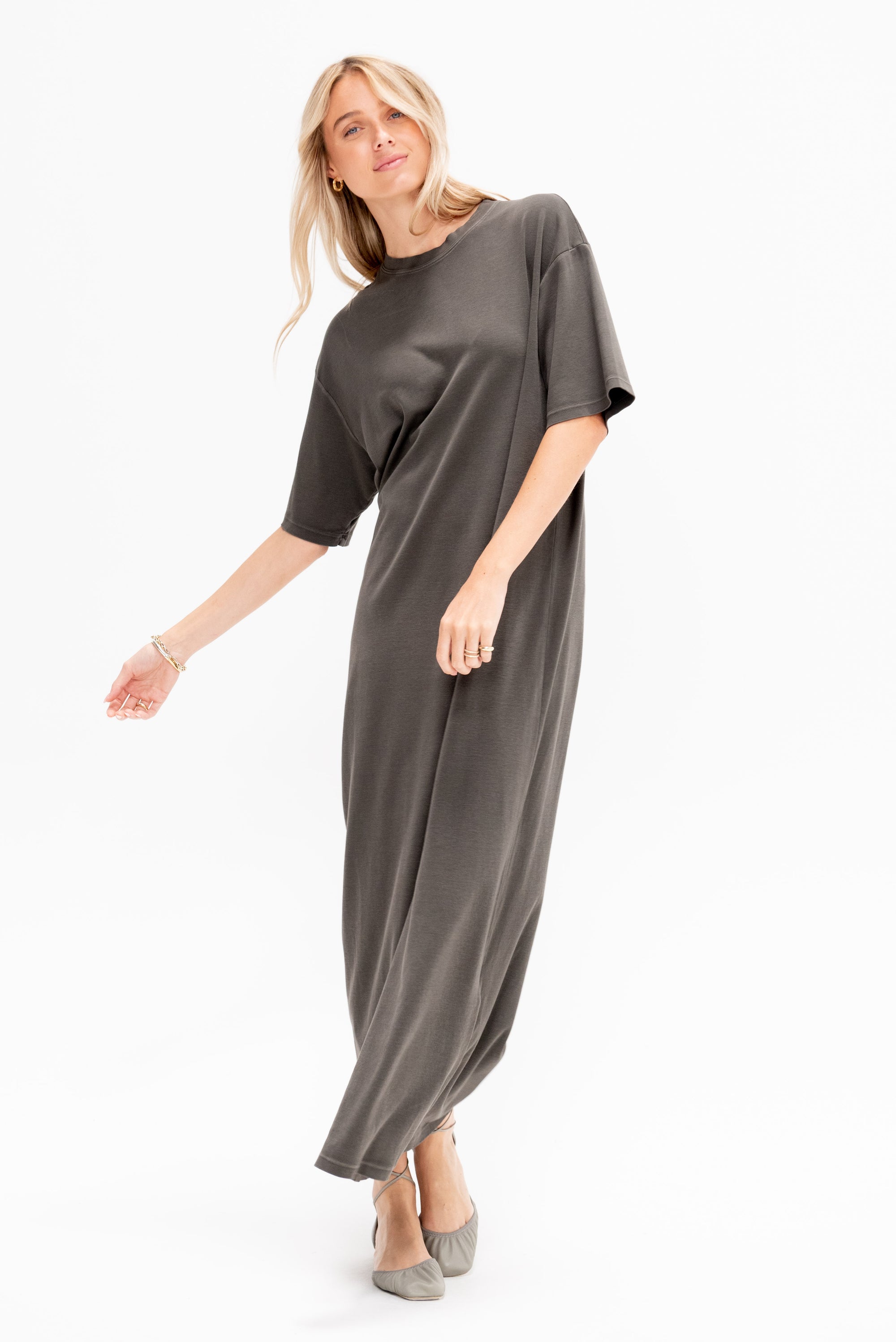 Tee Dress, Washed Black