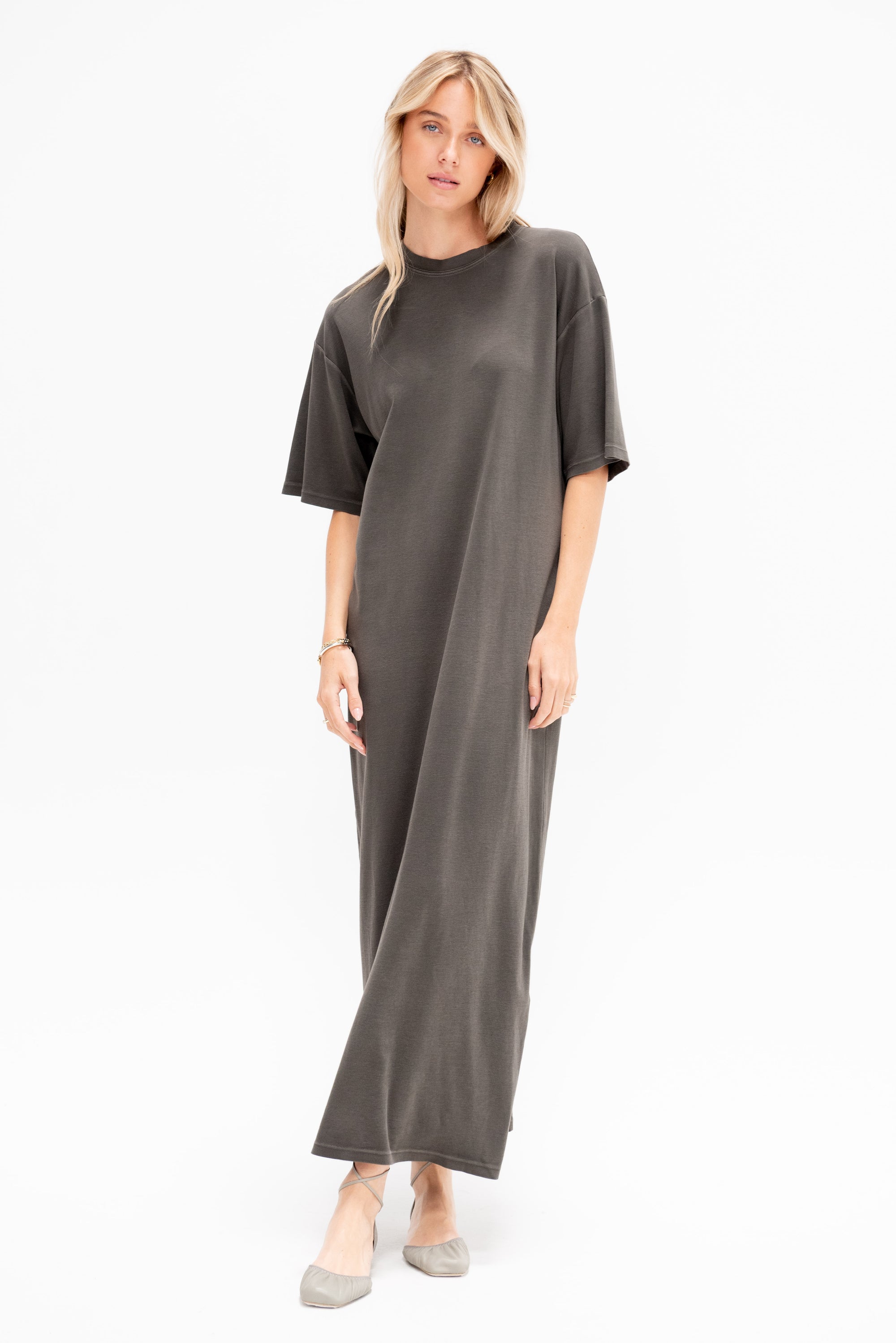 Tee Dress, Washed Black