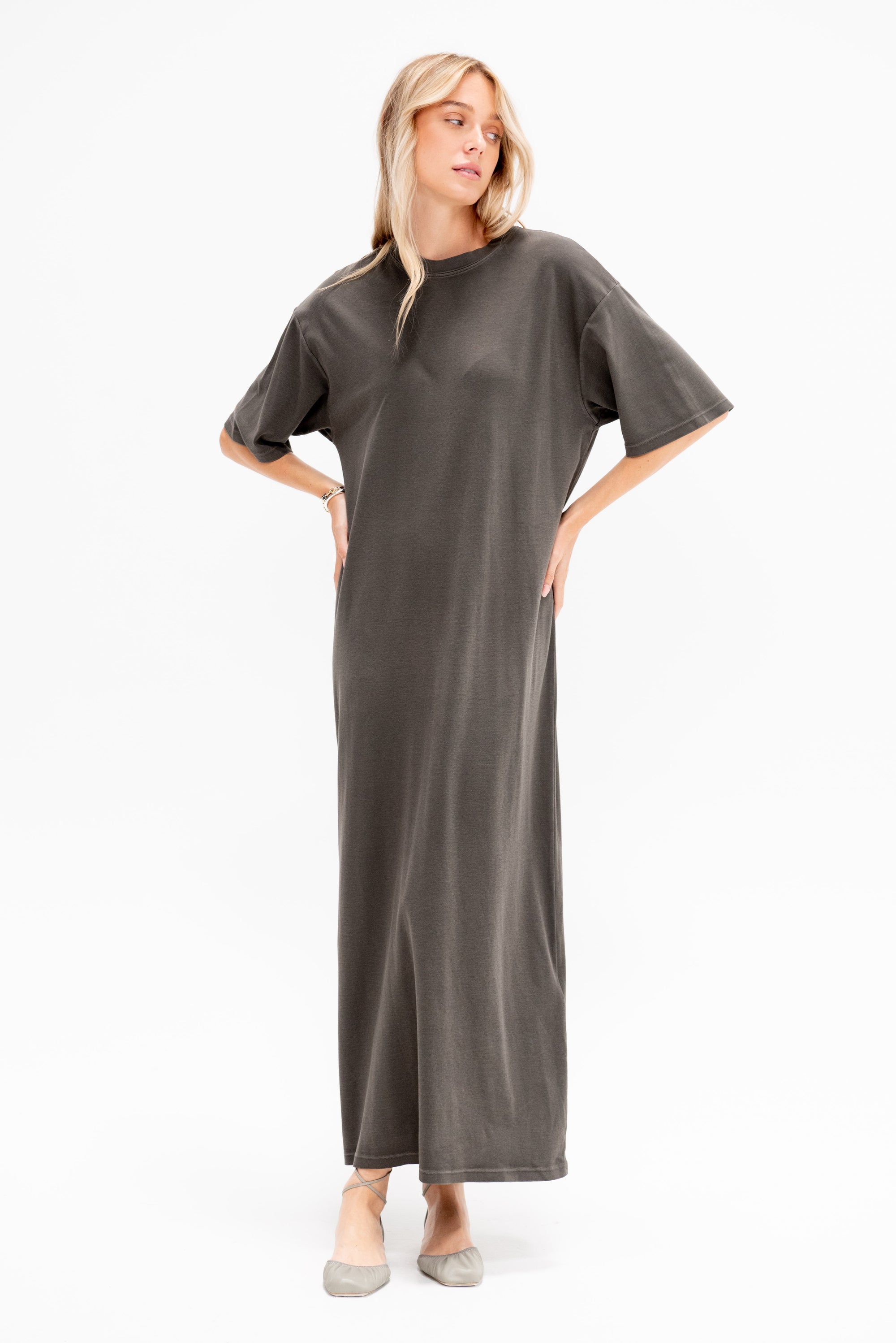 Tee Dress, Washed Black