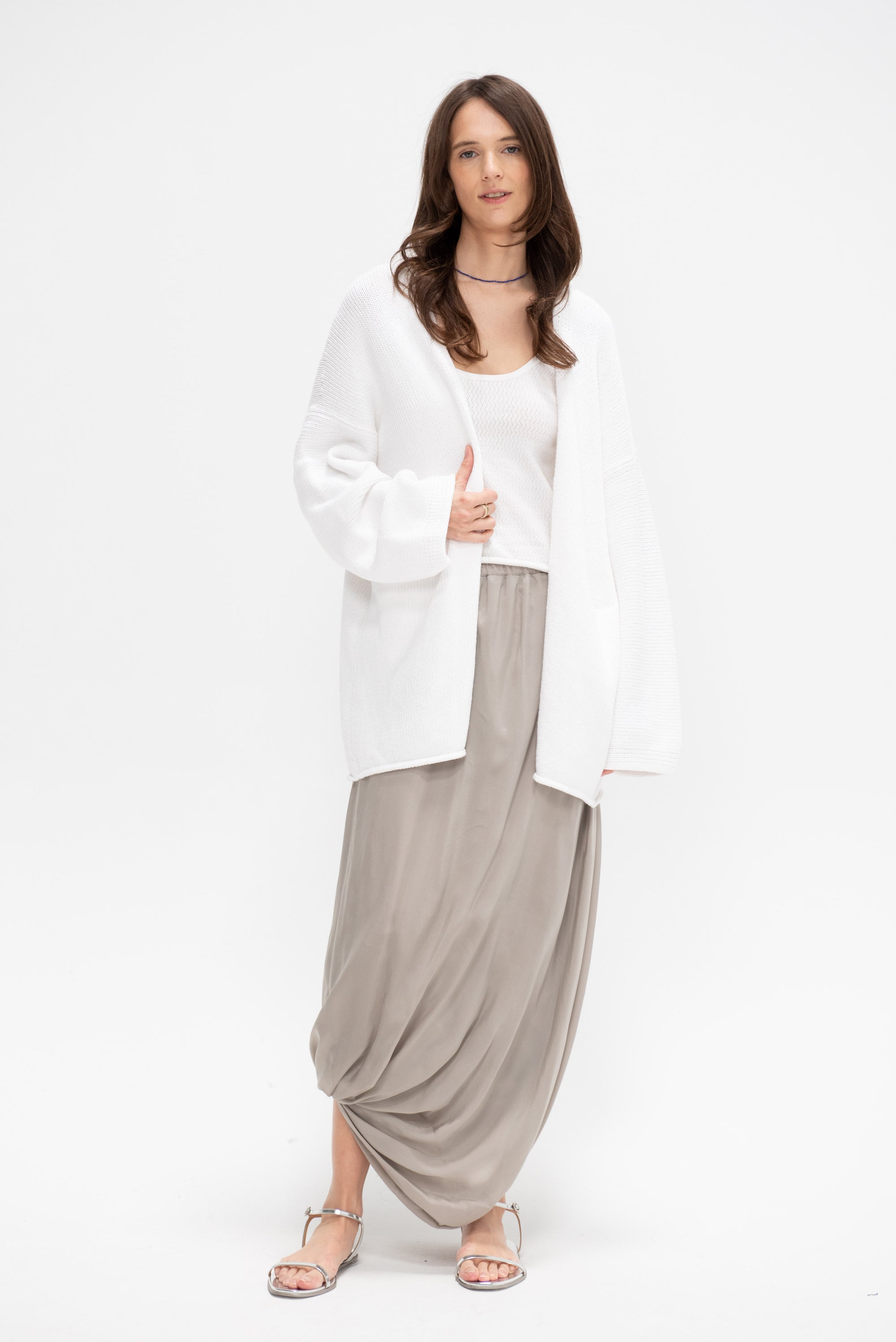 Open Cardigan, White