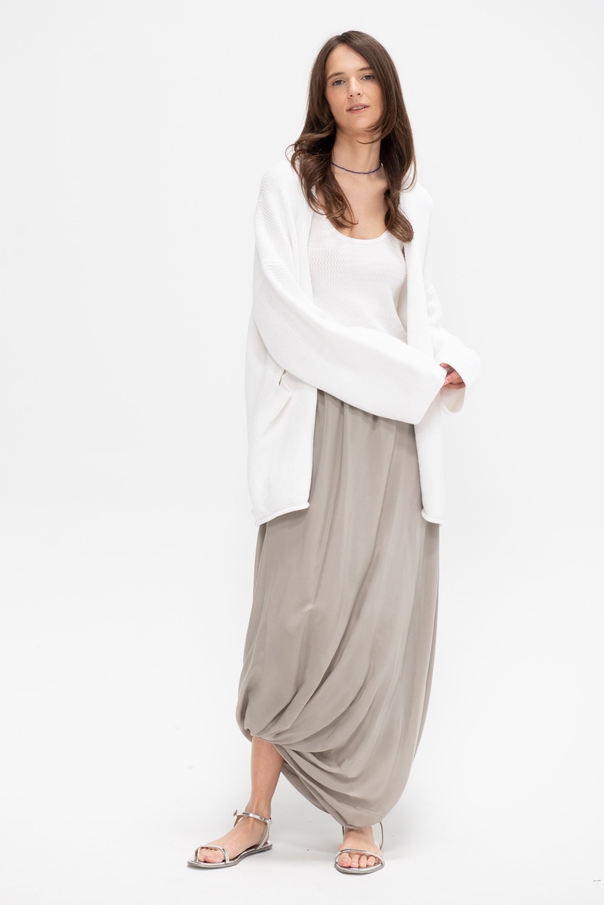 Open Cardigan, White
