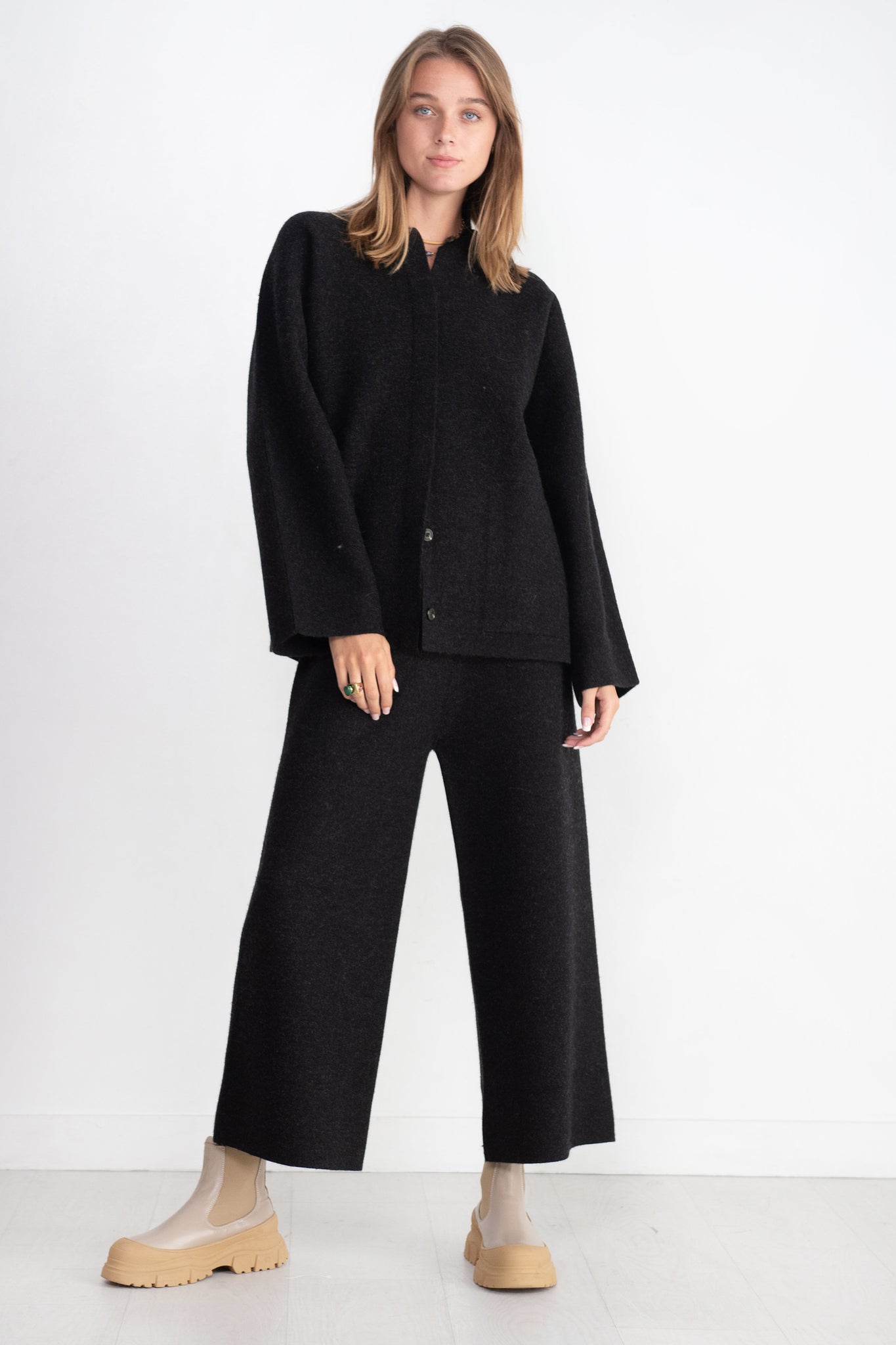 Lauren Manoogian - Double Knit Pants, Black Melange