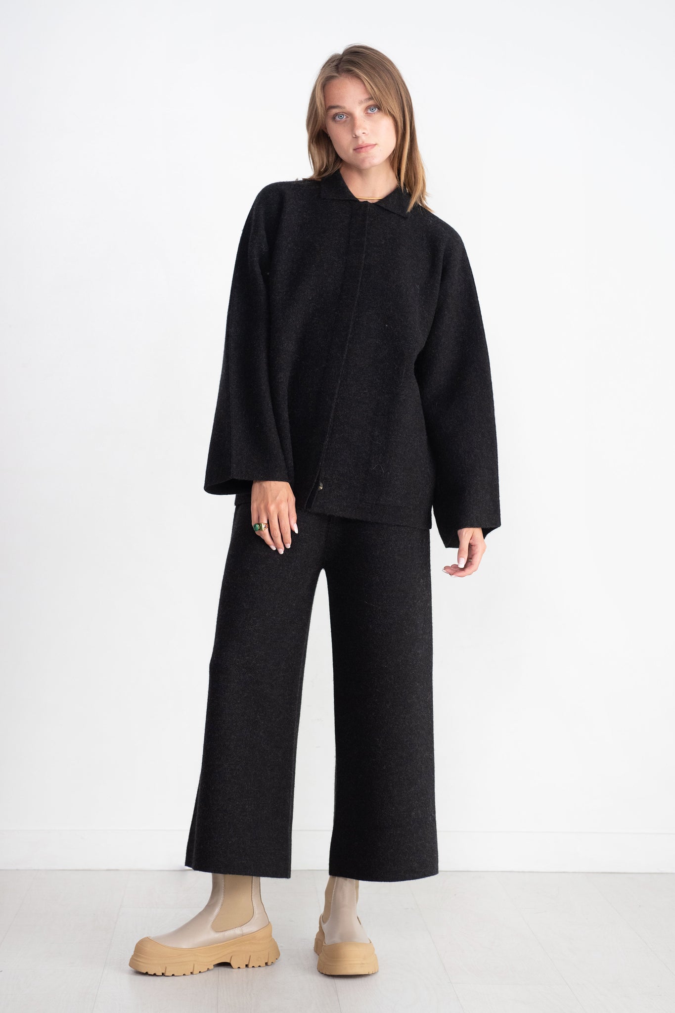 Lauren Manoogian - Double Knit Pants, Black Melange