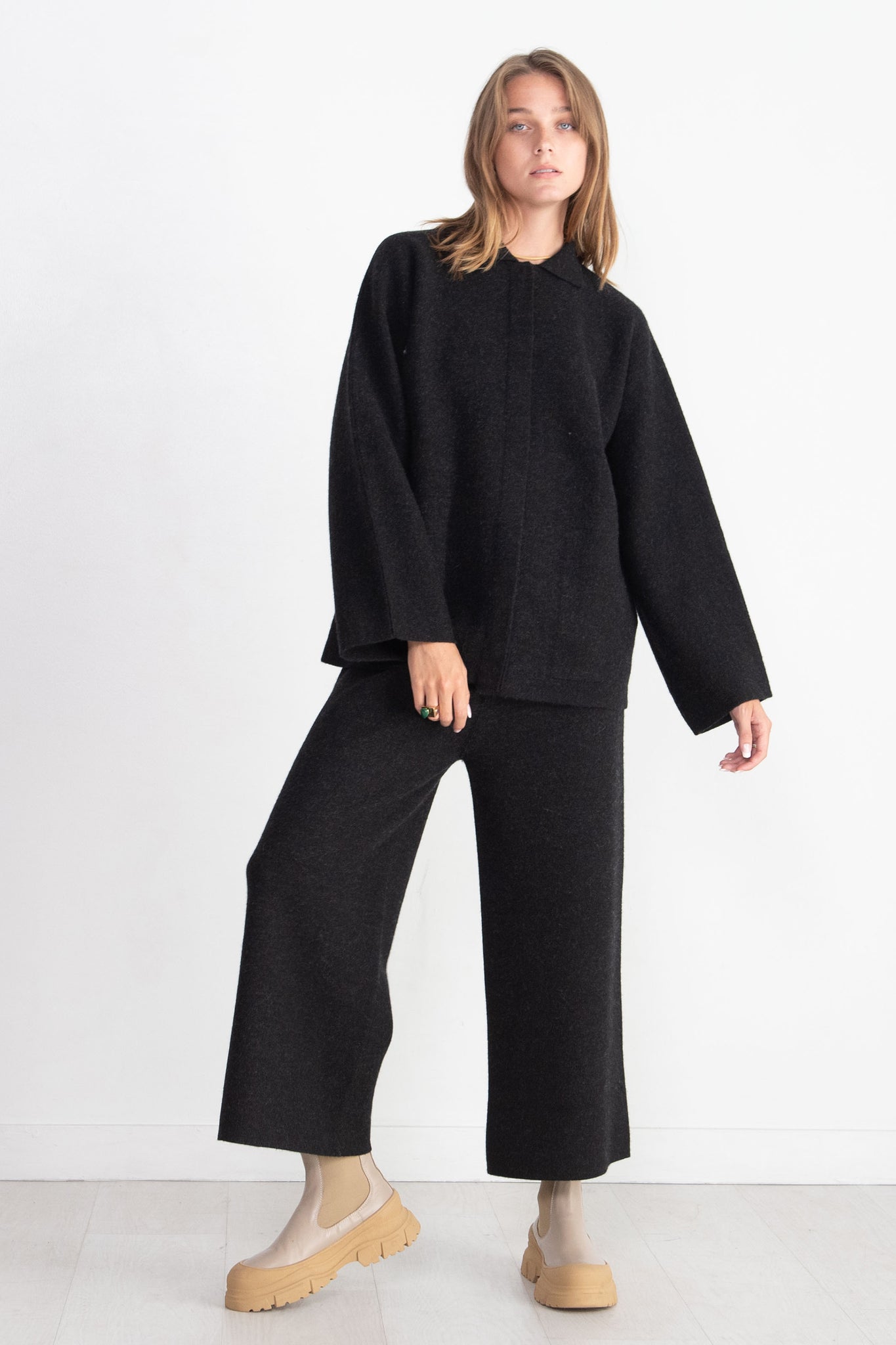 Lauren Manoogian - Double Knit Pants, Black Melange