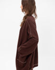 Stitch Wide Cardigan, Merlot