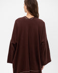 Stitch Wide Cardigan, Merlot