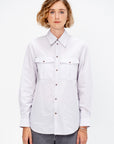 Chest-Pocket Fitted Shirt, Purple