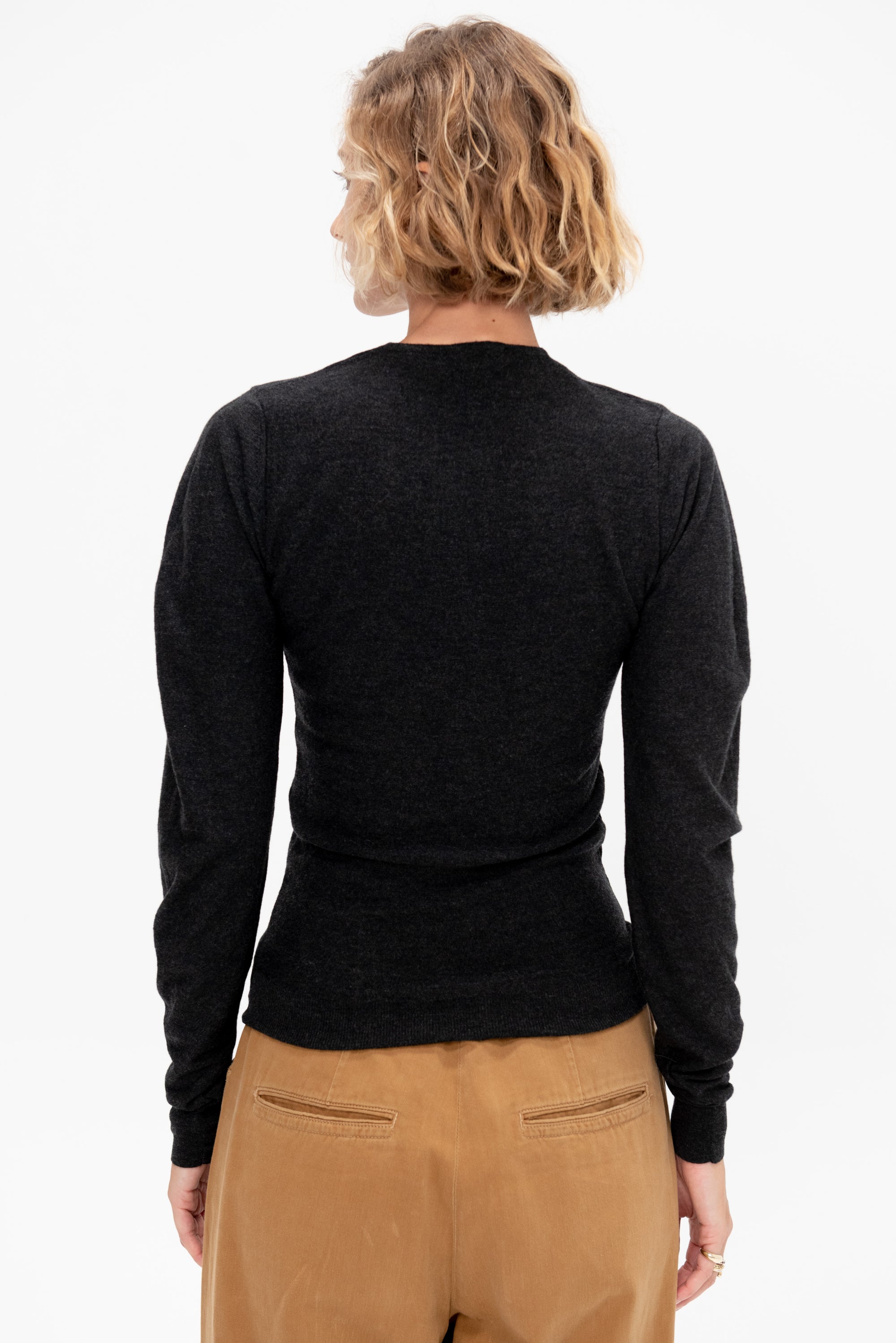 Crew Neck Sweater, Anthracite Melange
