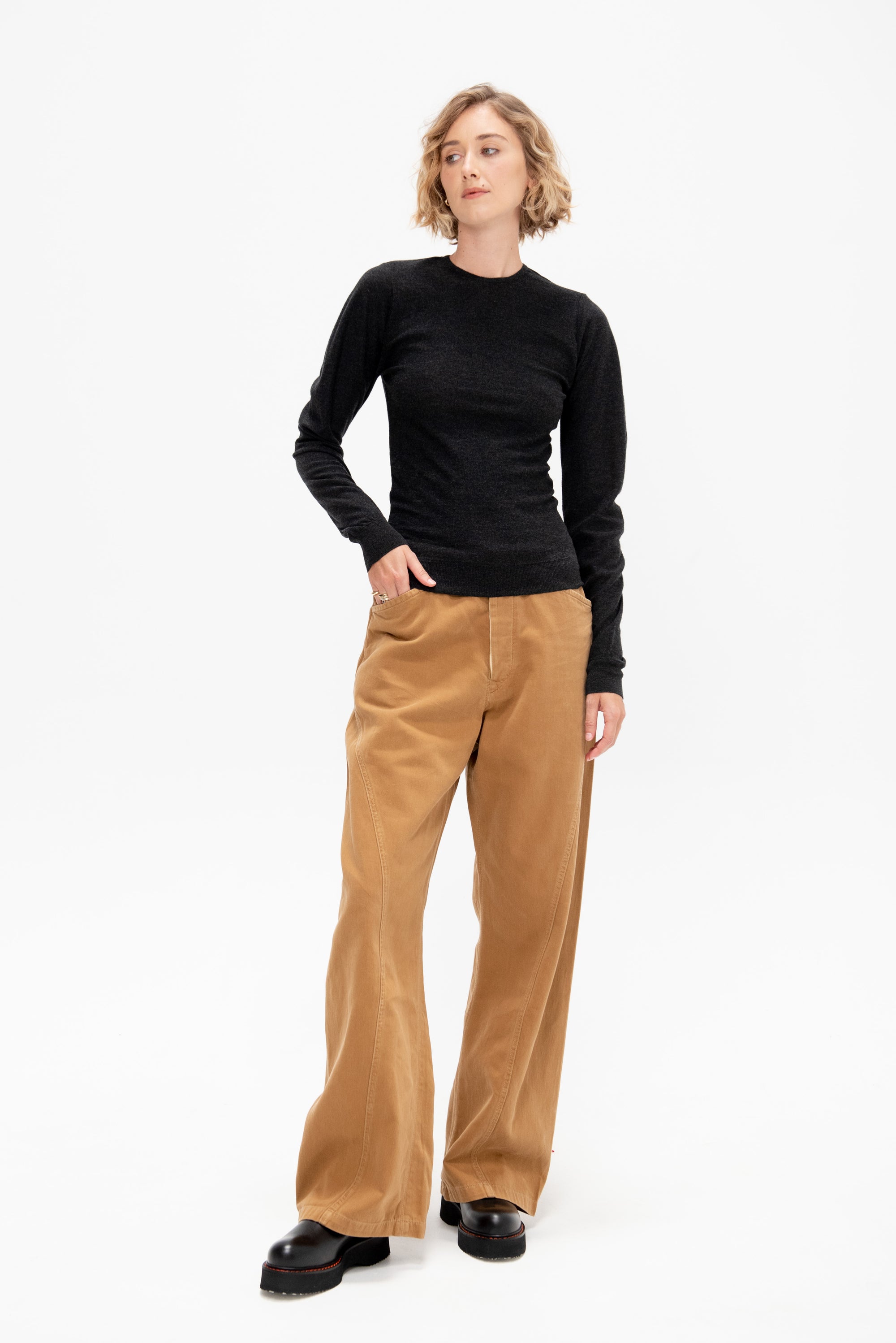 Crew Neck Sweater, Anthracite Melange