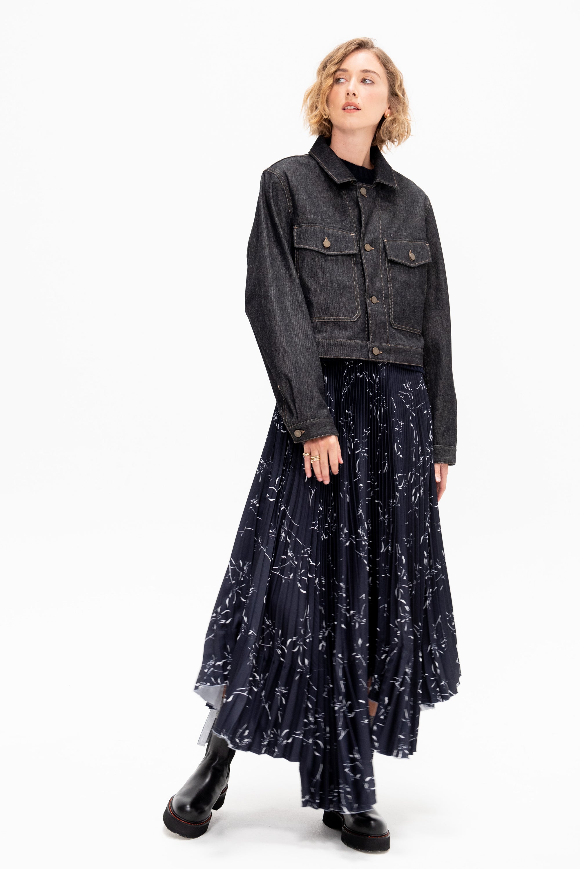 Cropped Blouson, Slate