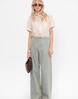 Short Sleeve Shirt with Foulard, Dusty Rose