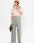 Short Sleeve Shirt with Foulard, Dusty Rose