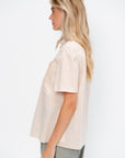 Short Sleeve Shirt with Foulard, Dusty Rose