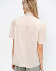 Short Sleeve Shirt with Foulard, Dusty Rose