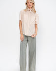 Short Sleeve Shirt with Foulard, Dusty Rose