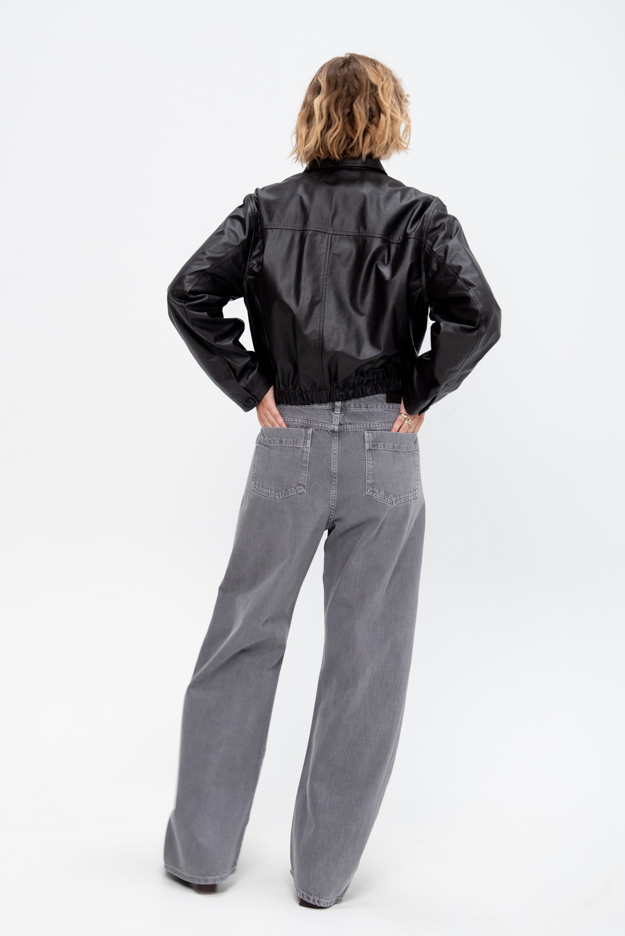 High Waisted Curved Pants, Heather