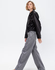 High Waisted Curved Pants, Heather