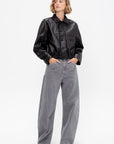 High Waisted Curved Pants, Heather