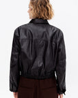 Soft Leather Blouson, Black Cherry