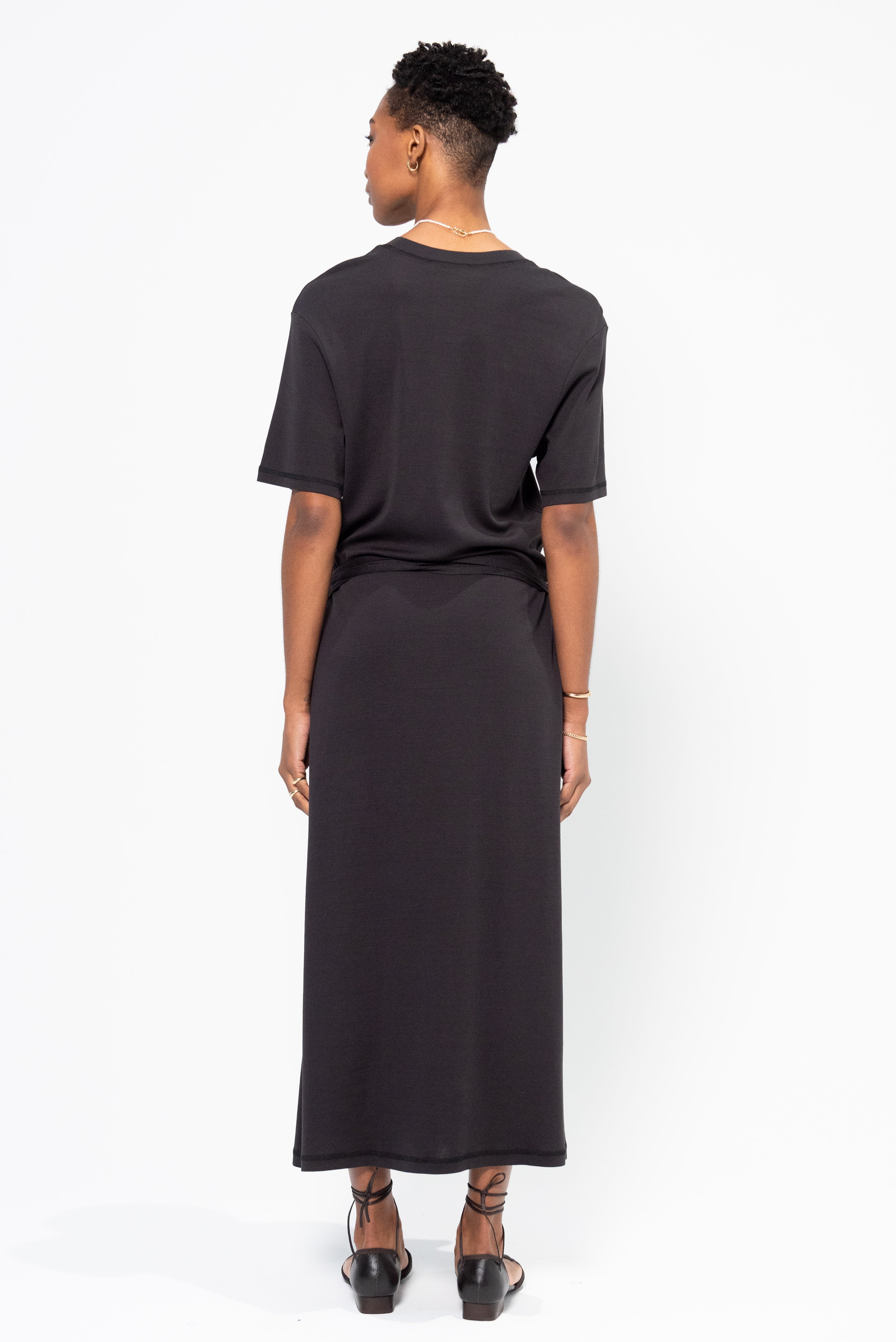 Lemaire Belted Rib T-Shirt Dress, Squid Ink – Kick Pleat