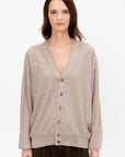 Relaxed Twisted Cardigan, Light Taupe