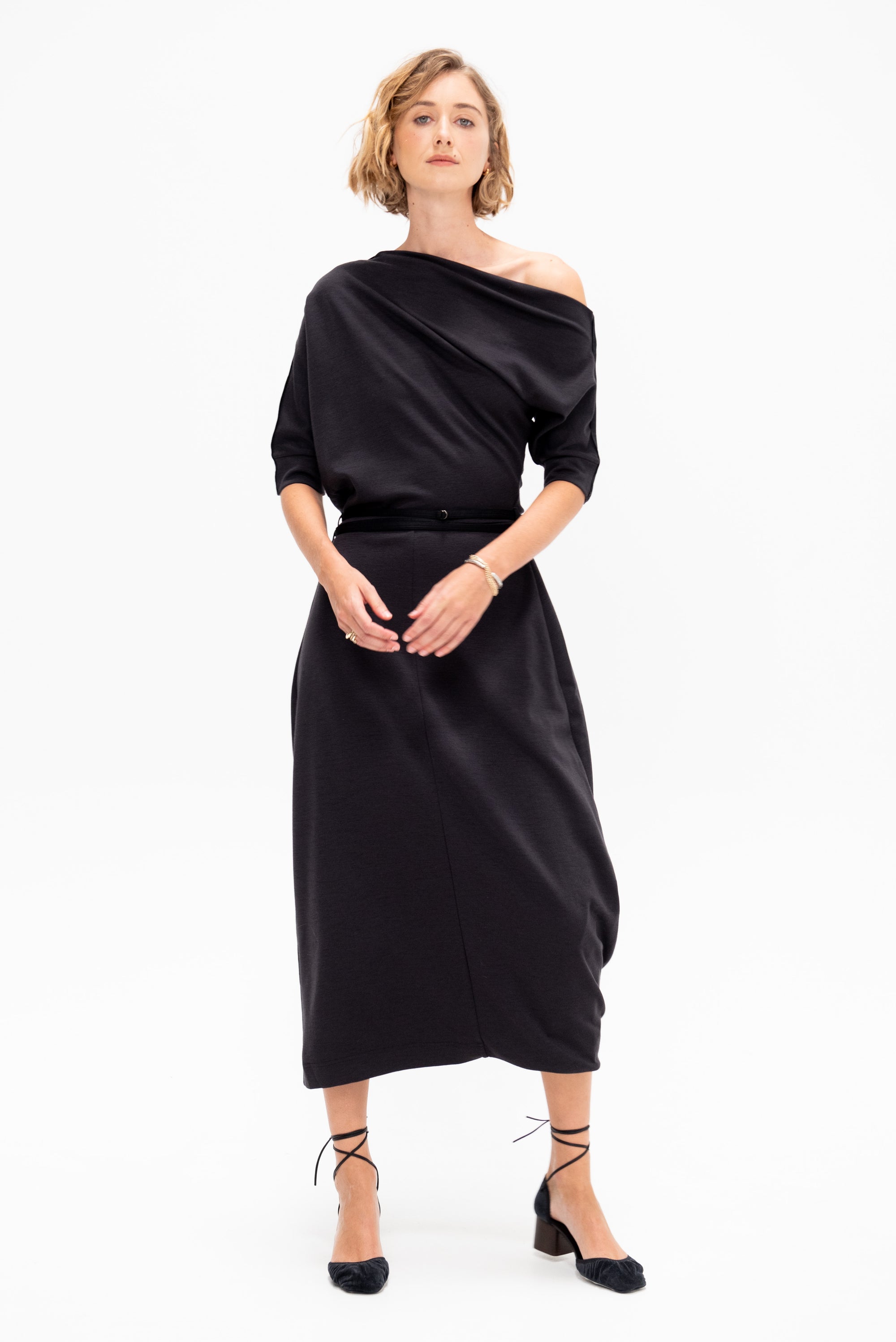 Twisted Hem Dress, Anthracite