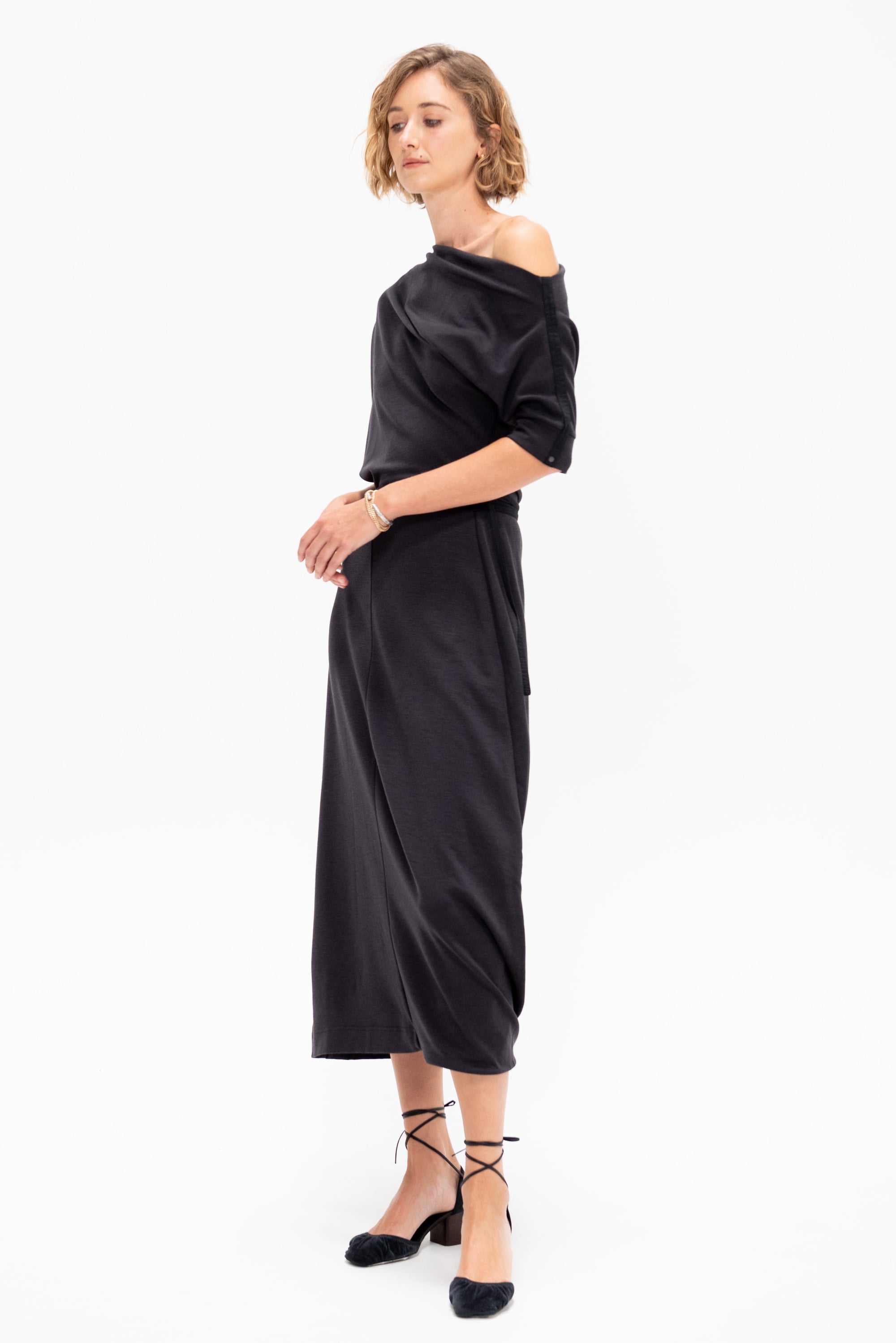 Twisted Hem Dress, Anthracite