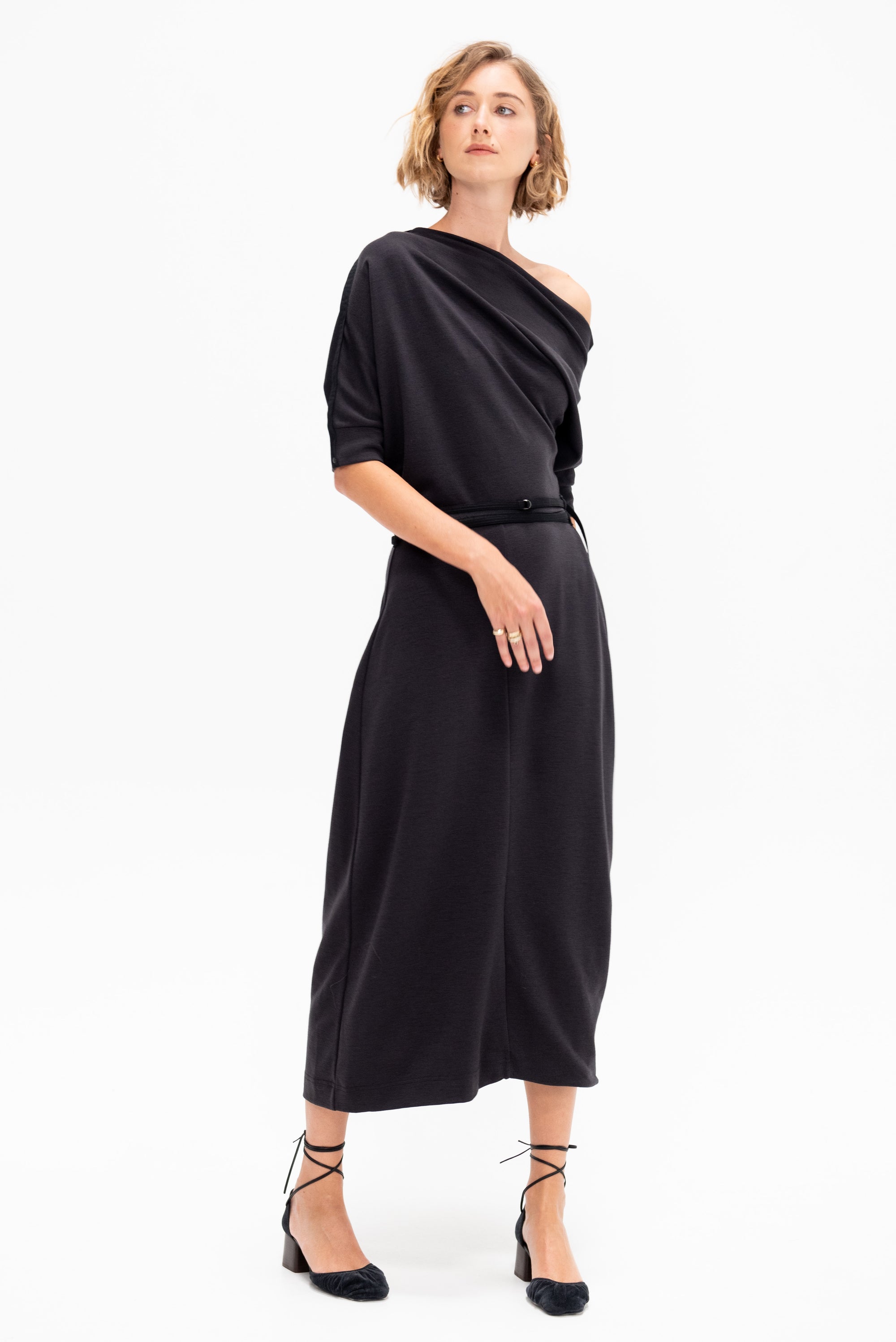 Twisted Hem Dress, Anthracite