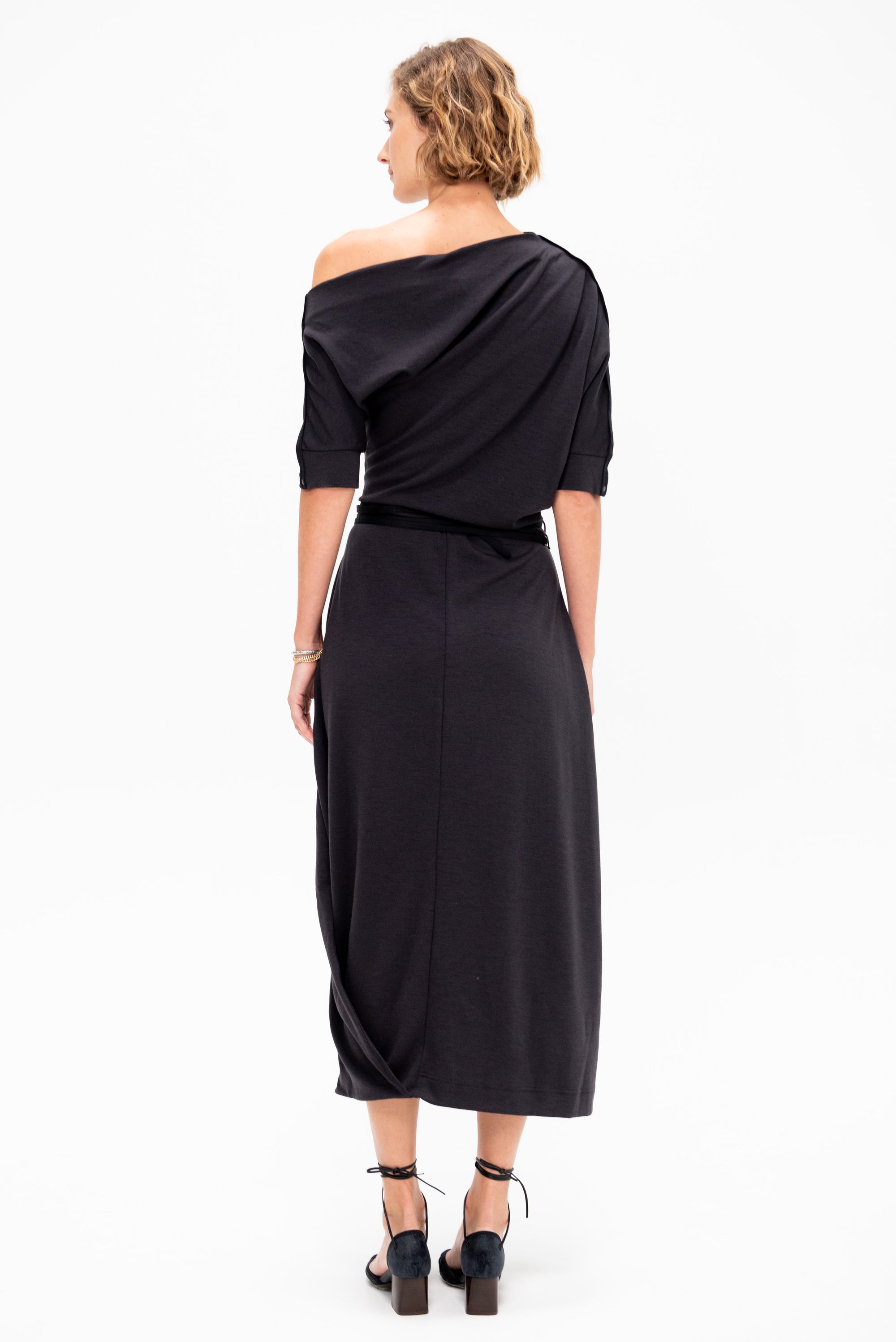 Twisted Hem Dress, Anthracite