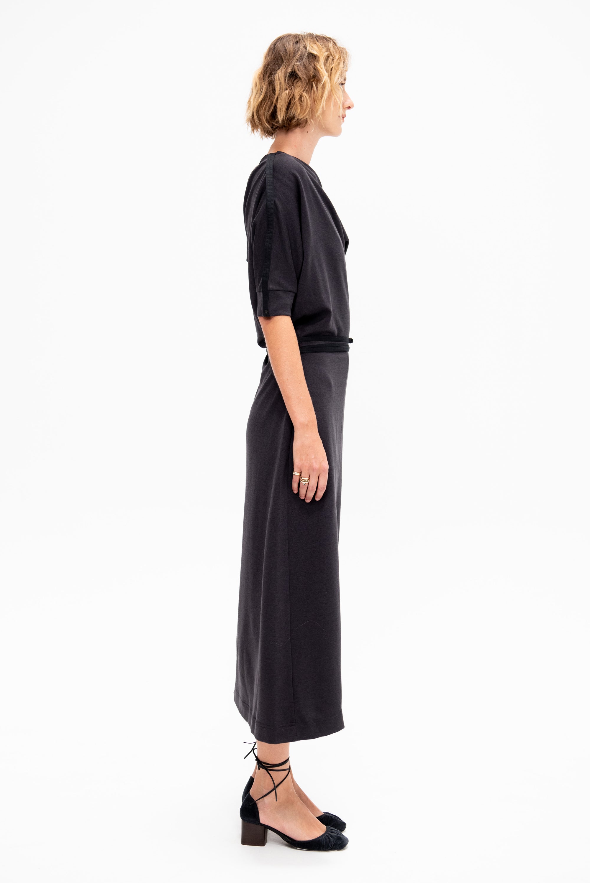 Twisted Hem Dress, Anthracite