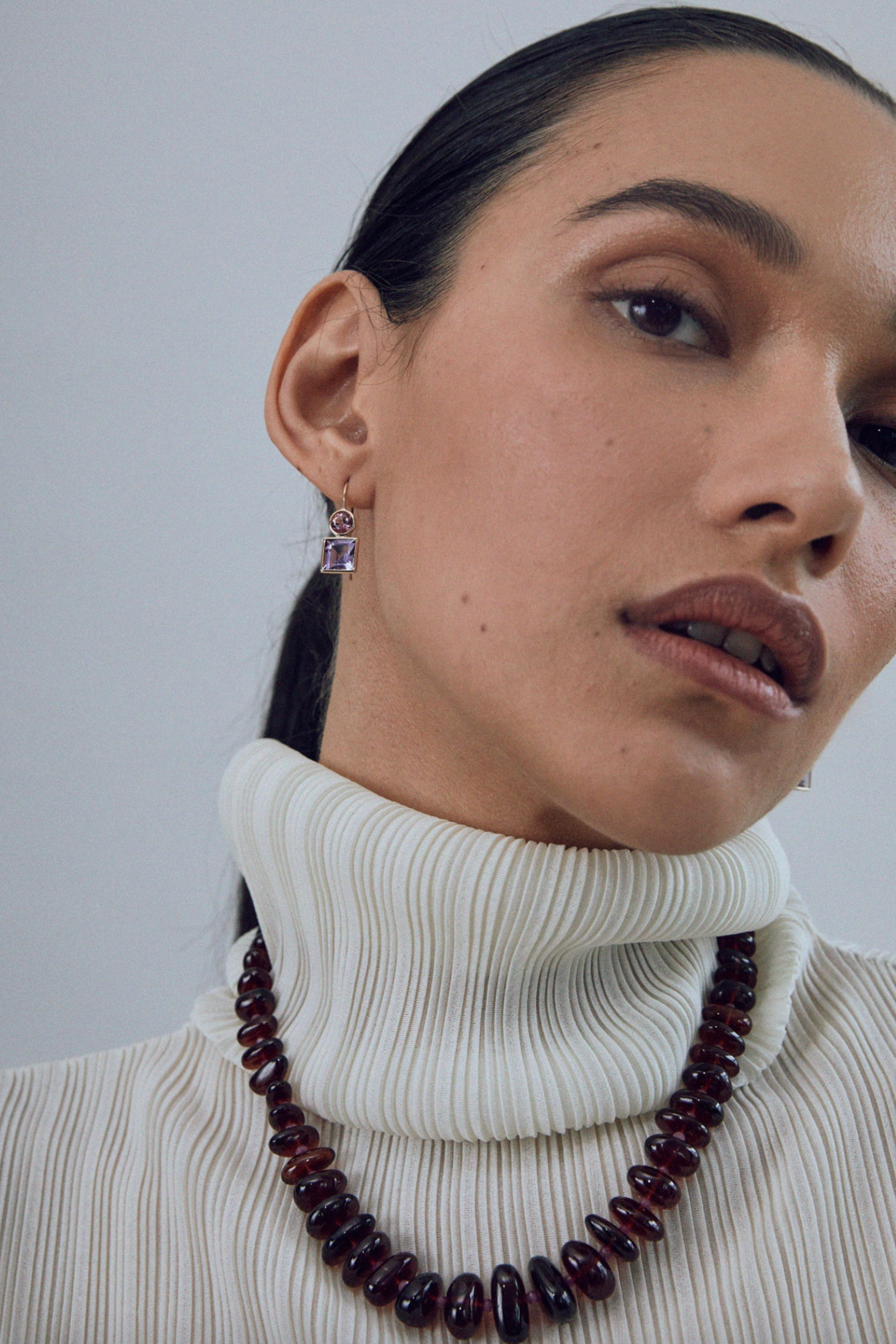 LIZZIE FORTUNATO FINE - Single Strand Necklace, Garnet & Pink Sapphire