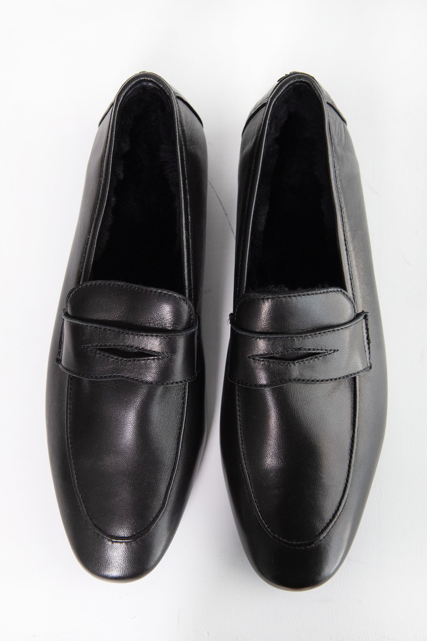 BOUGEOTTE - Leather and Shearling Flaneur, Black