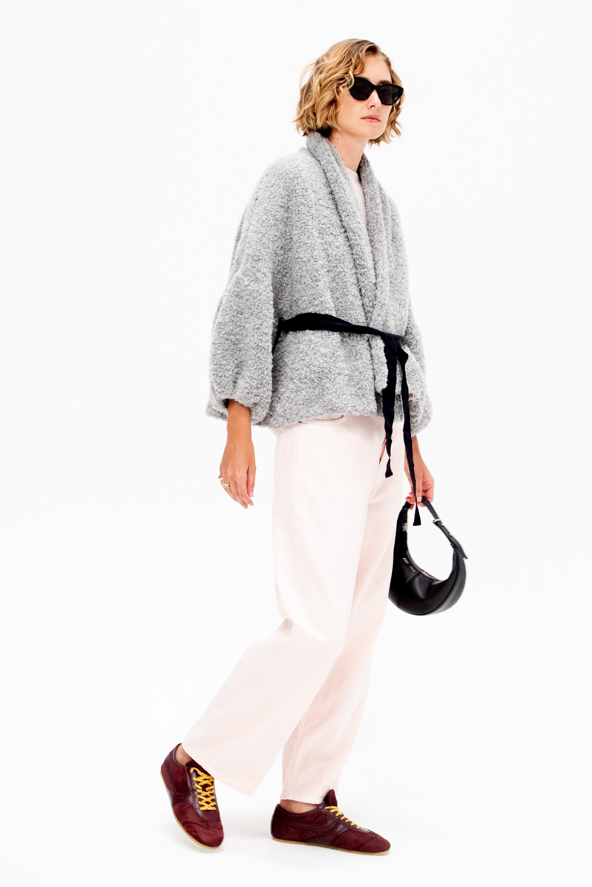 Wool Alpaca Cardigan, Grey