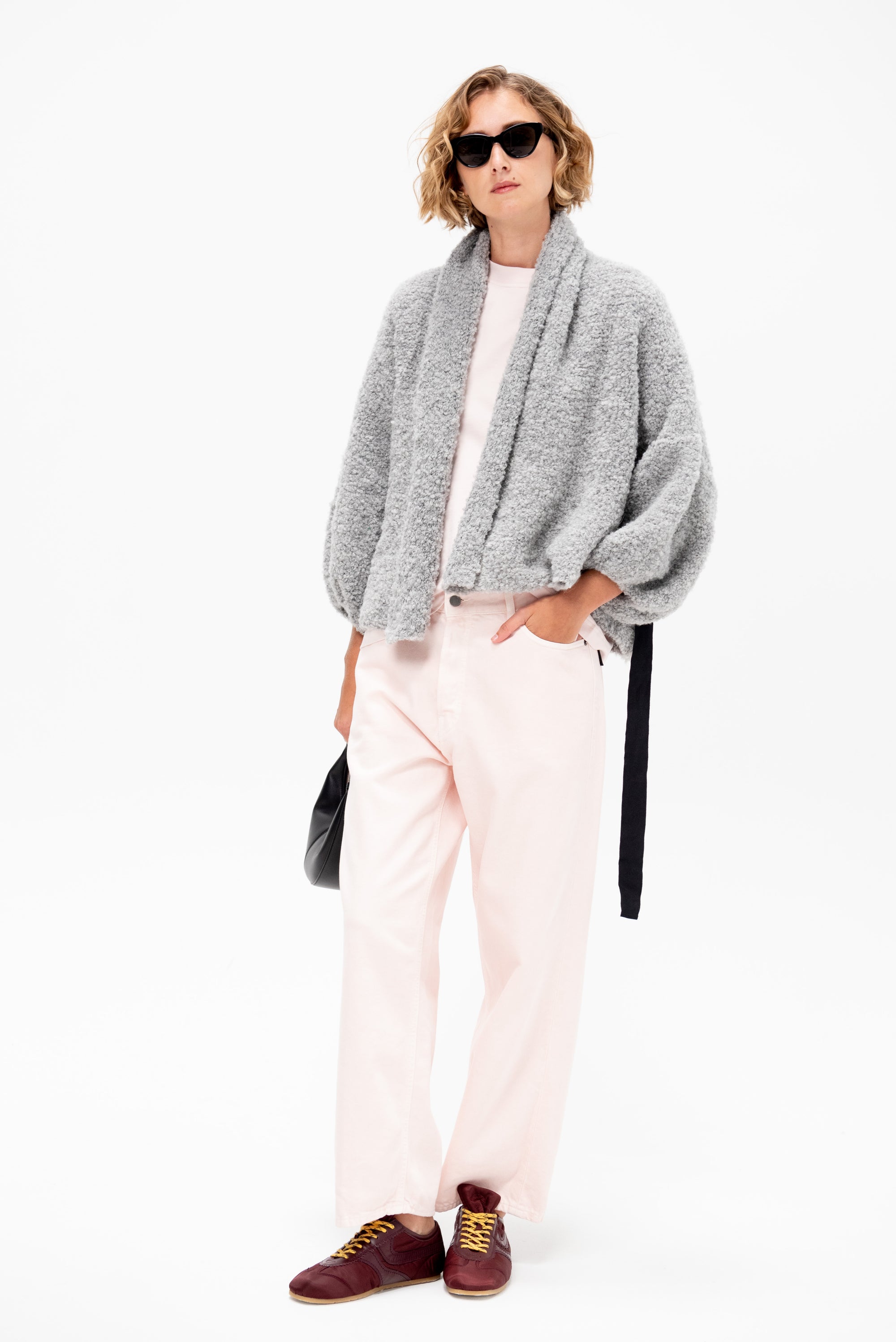 Wool Alpaca Cardigan, Grey