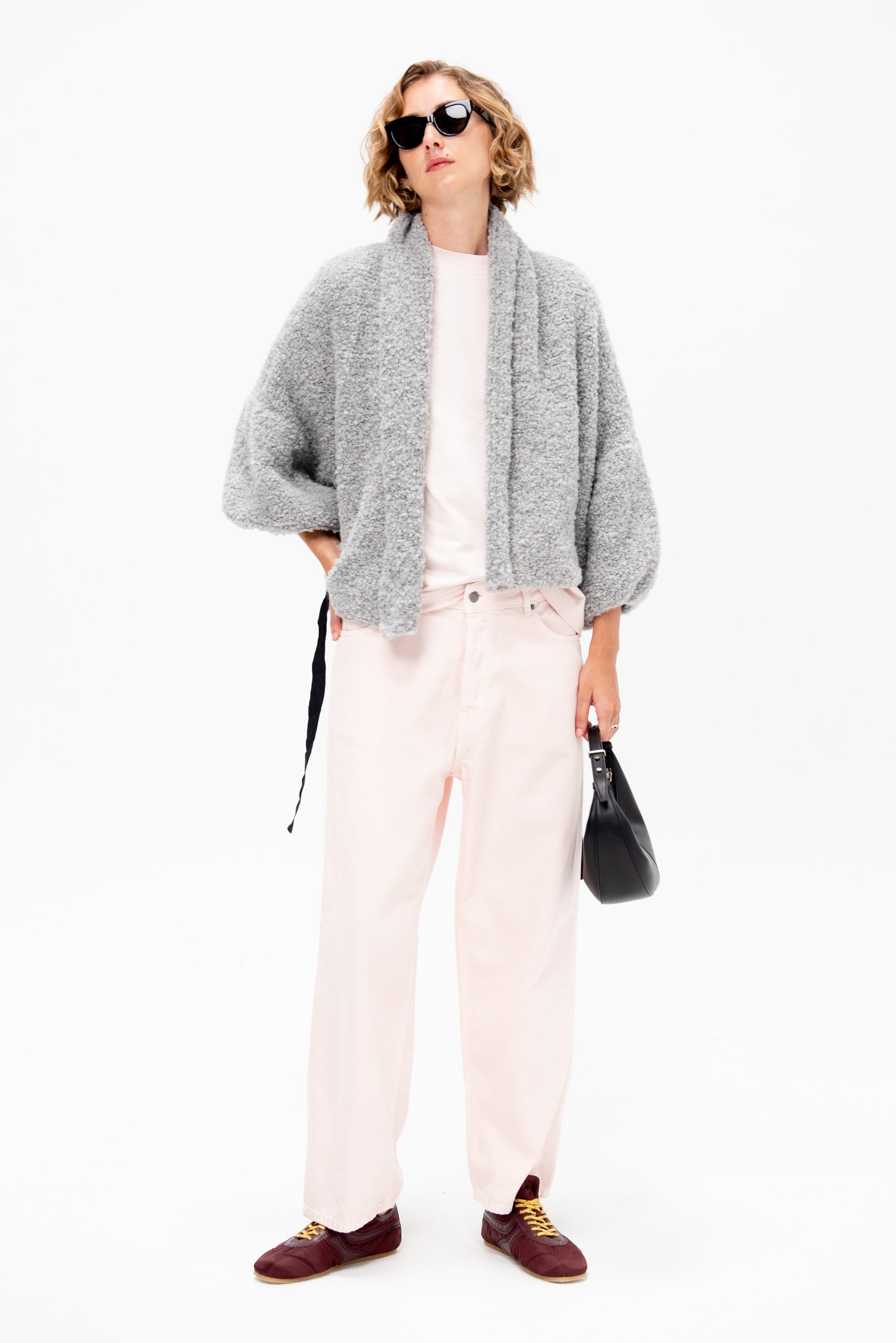 Wool Alpaca Cardigan, Grey