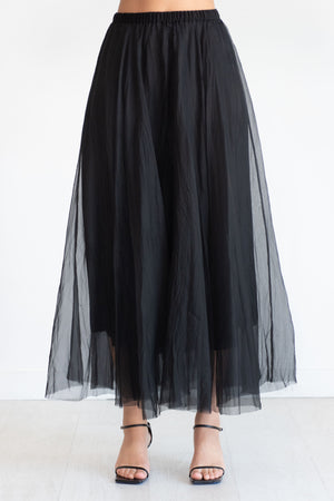 Louiza Babouryan - Organza Maxi Skirt, Black