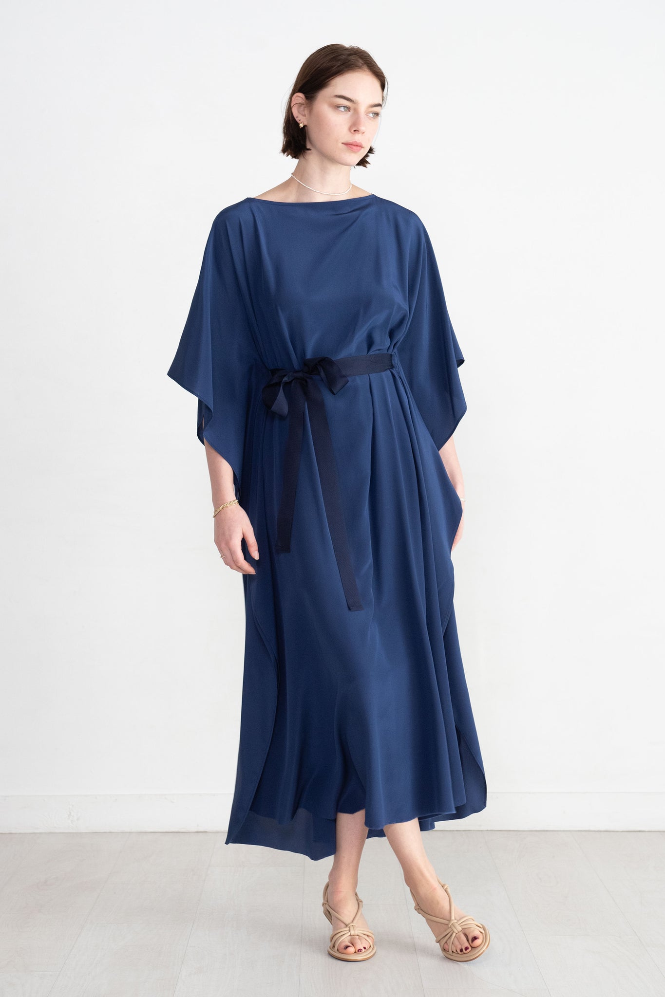Louiza Babouryan - Silk Belted Dress, Navy