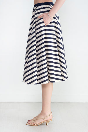 Louiza Babouryan - Stripe Skirt, Navy